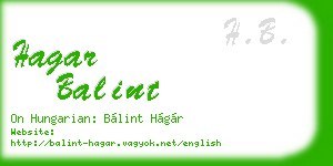hagar balint business card